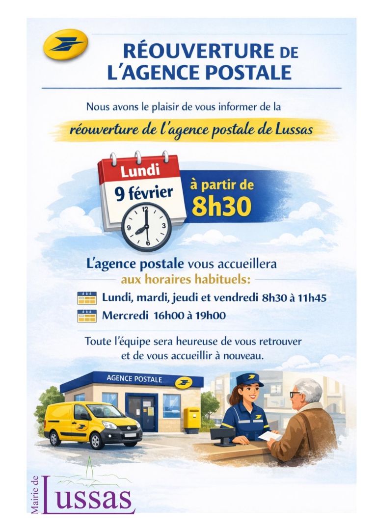 REOUVERTURE AGENCE POSTALE