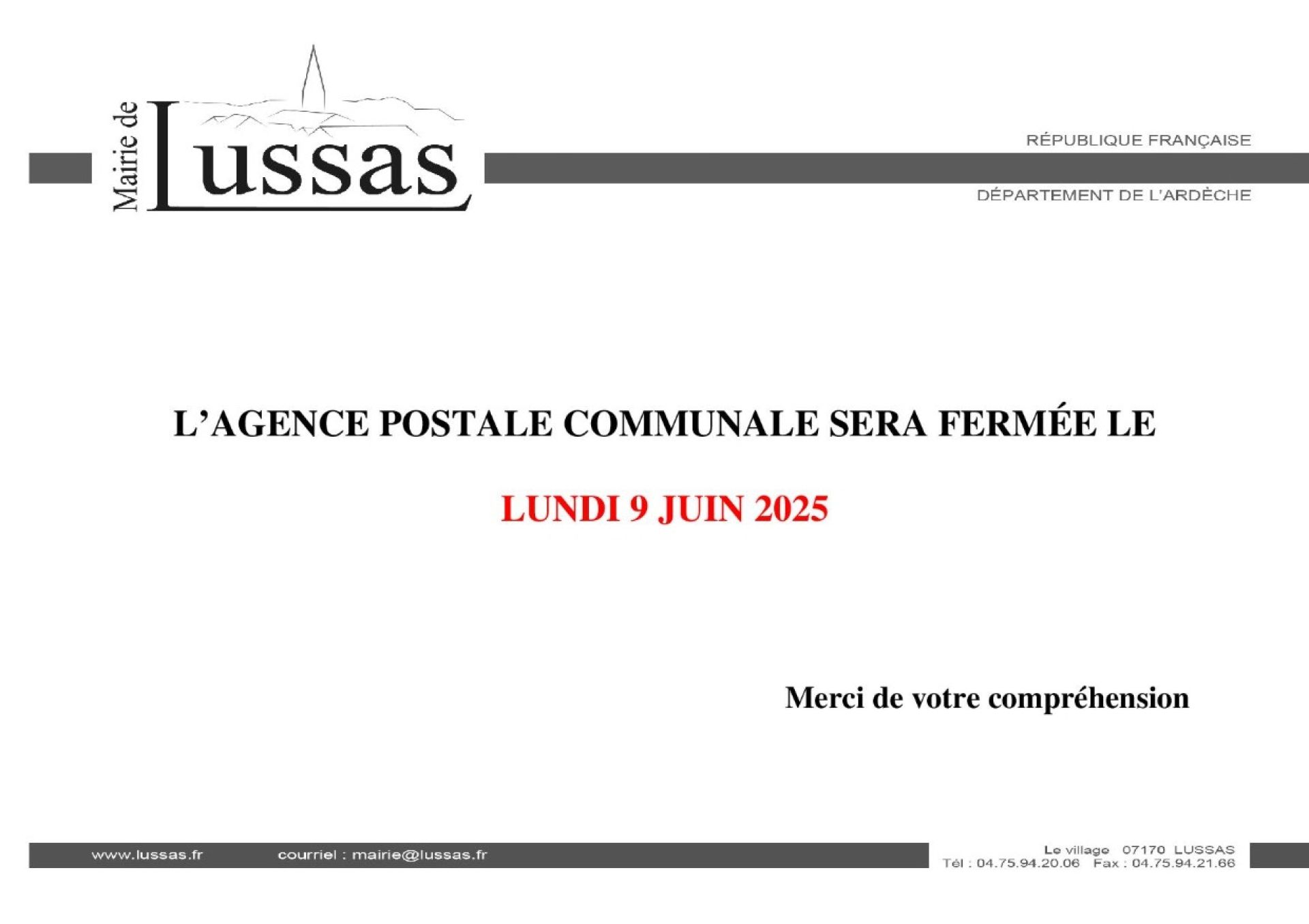 affiche poste 9 juin 2025