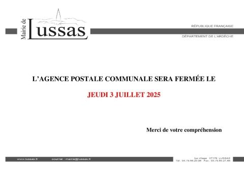AGENCE POSTALE COMMUNALE