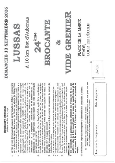 BULLETIN D'INSCRIPTION BRANCANTE 20261