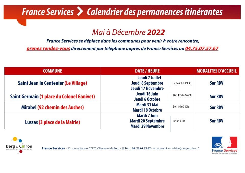 PERMANENCE FRANCE SERVICES