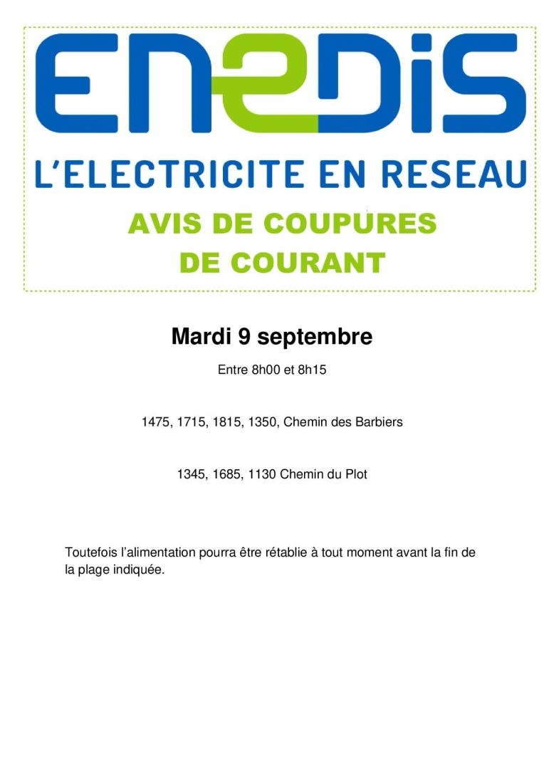 COUPURE ENEDIS