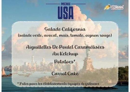 Menu du 11 décembre USA