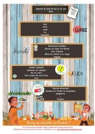 MENUS DE LA CANTINE SCOLAIRE POUR LE MOIS DE JUIN