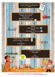 MENUS DE LA CANTINE SCOLAIRE