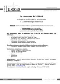 OFFRE D'EMPLOI MAIRIE DE LUSSAS