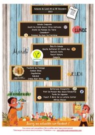 MENUS DE LA CANTINE SCOLAIRE DECEMBRE 2023
