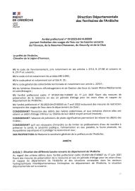 ARRÊTÉ PRÉFECTORAL N°07-2023-04-14-00001 PORTANT LIMITATION DES USAGES DE L'EAU SUR LES BASSINS VERSANTS DE L'OUVEZE, DE LA BEAUME-CHASSEZAC, DU DOUX-AY ET DE LA CEZE