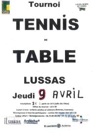 TOURNOI TENNIS DE TABLE